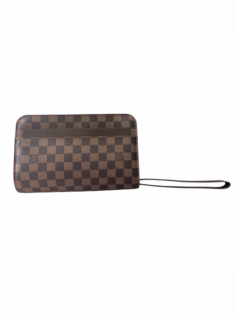 Louis Vuitton Damier Ebene Saint Louis Canvas Wristlet Clutch
